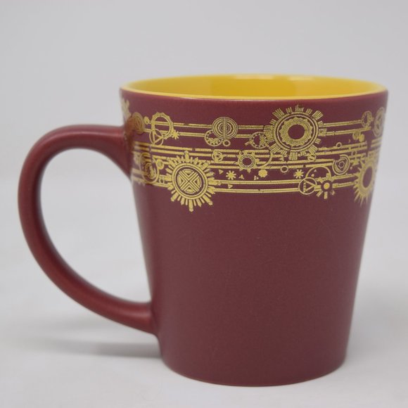 Empire State Building Coffee Mug Matte Maroon Red Glossy Yellow Gold Rare 11 oz - Picture 3 of 12